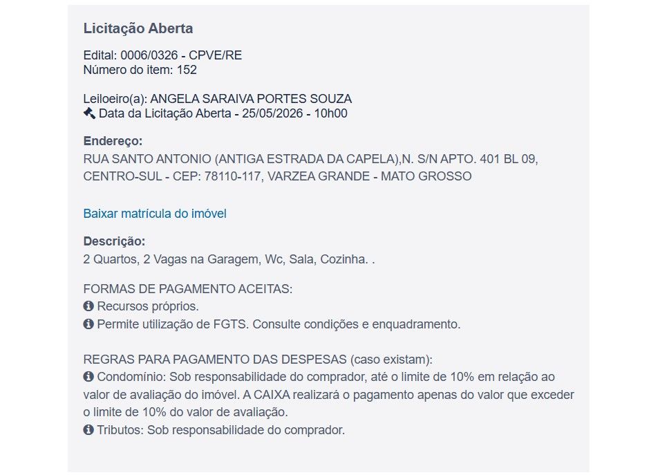 Imóvel em leilão
