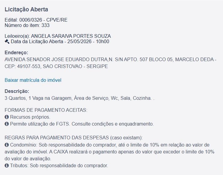 Imóvel em leilão