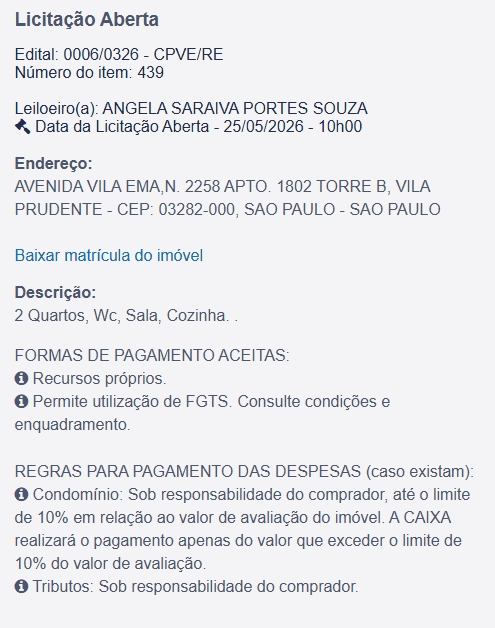 Imóvel em leilão